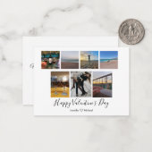 ハッピーバレンタインデー7写真コラージュカスタムシック ノートカード (正面/裏面インサイチュ)