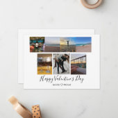 ハッピーバレンタインデー7写真コラージュカスタムシック ノートカード (正面/裏面インサイチュ)