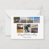ハッピーバレンタインデー7写真コラージュカスタムシック ノートカード (正面)
