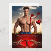 ハッピーバレンタインデー　あなただけの筋肉イケメン シーズンカード (正面/裏面)