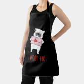 ハッピーバレンタインデー-おもしろい犬バレンタイン引用文 エプロン (インサイチュ)