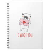 ハッピーバレンタインデー-おもしろい犬バレンタイン引用文 ノートブック (正面)