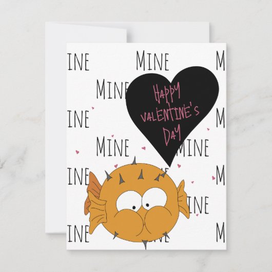 ハッピーバレンタインデー お前の井戸だ! | Puffer Pun ノートカード (正面)