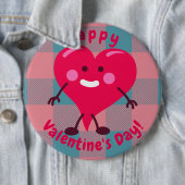 ハッピーバレンタインデー |お洒落ハートキャラクター 缶バッジ (インサイチュ)