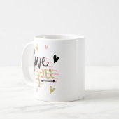 ハッピーバレンタインデー |かわいいモダンギフトを愛する コーヒーマグカップ (正面左)
