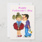 ハッピーバレンタインデー – かわいいロマンチックなカップルの愛 (正面)