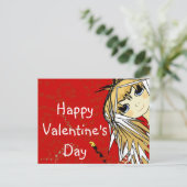 ハッピーバレンタインデー – かわいい女の子 シーズンポストカード (スタンド正面)