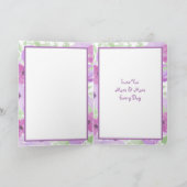 ハッピーバレンタインデー　かわいい紫の花 カード (内部)