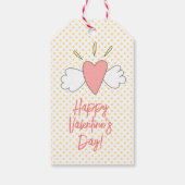 ハッピーバレンタインデー!かわいい翼のハート ギフトタグ (裏面)