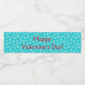 ハッピーバレンタインデー |アクアとホワイトのハート ペットボトルラベル (シングルラベル)