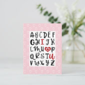 ハッピーバレンタインデー |アルファベットI ❤ Uロマンチック シーズンポストカード (スタンド正面)