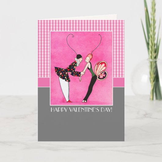 ハッピーバレンタインデー。アールデコ シーズンカード (正面)