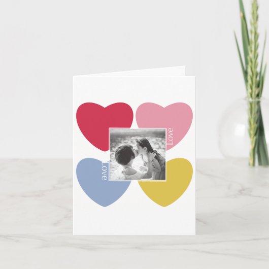 ハッピーバレンタインデー-カスタム写真コラージュ 招待状 (正面)