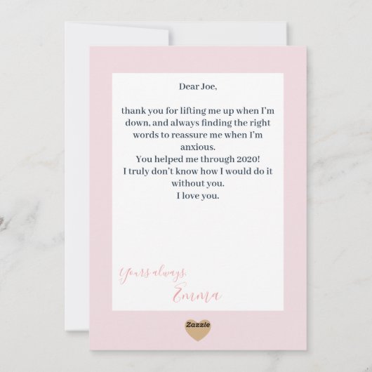 「ハッピーバレンタインデー」カモダンップル写真 シーズンカード (裏面)