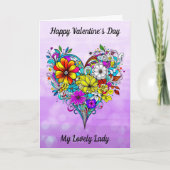 ハッピーバレンタインデー | カラーリングページ カード (正面)