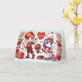 ハッピーバレンタインデー カード (黄色い花)