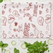 ハッピーバレンタインデー キッチンタオル (折り畳み)