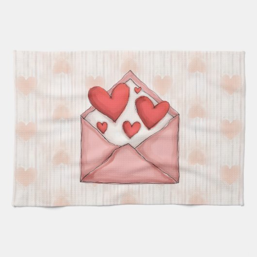 ハッピーバレンタインデー! キッチンタオル (横)