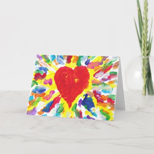 「ハッピーバレンタインデー」キャンディウォーターズ自閉症アーティスト シーズンカード (正面)