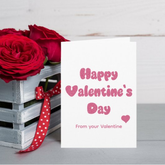 ハッピーバレンタインデー グリッター カード