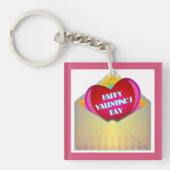 「ハッピーバレンタインデー」グリーティングカード キーホルダー (正面)