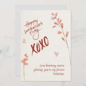 ハッピーバレンタインデー，グリーティングカード シーズンカード (正面/裏面)