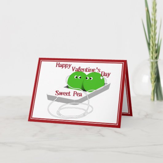 ハッピーバレンタインデー、スイートピー シーズンカード (正面)
