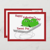 ハッピーバレンタインデー、スイートピー シーズンポストカード (正面/裏面)