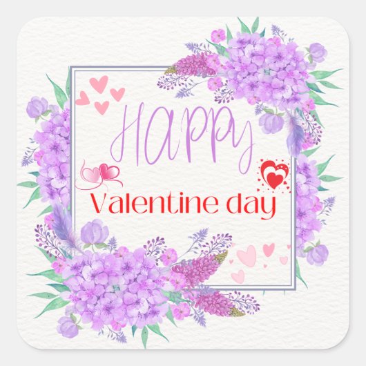 ハッピーバレンタインデー スクエアシール (正面)