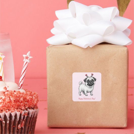 ハッピーバレンタインデー! スクエアシール (パーティー)