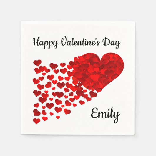 ハッピーバレンタインデー スタンダードカクテルナプキン (正面)