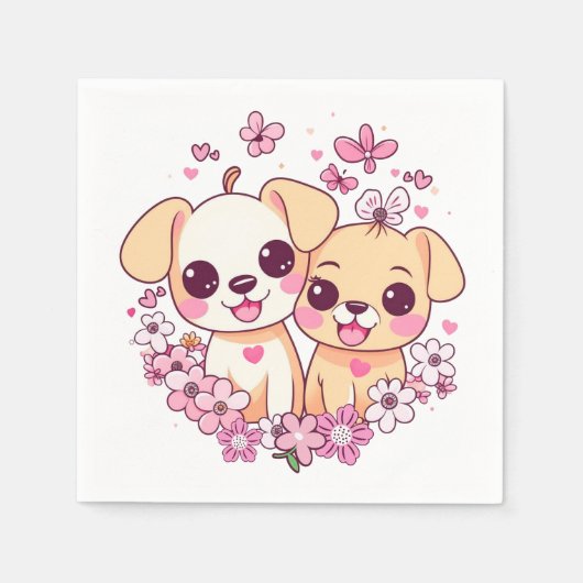 ハッピーバレンタインデー! スタンダードカクテルナプキン (正面)