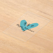 ハッピーバレンタインデー ターコイズ ハート 名前 レター アクリル招待状 (レイダウン)