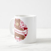 ハッピーバレンタインデー!テディベア コーヒーマグカップ (正面左)