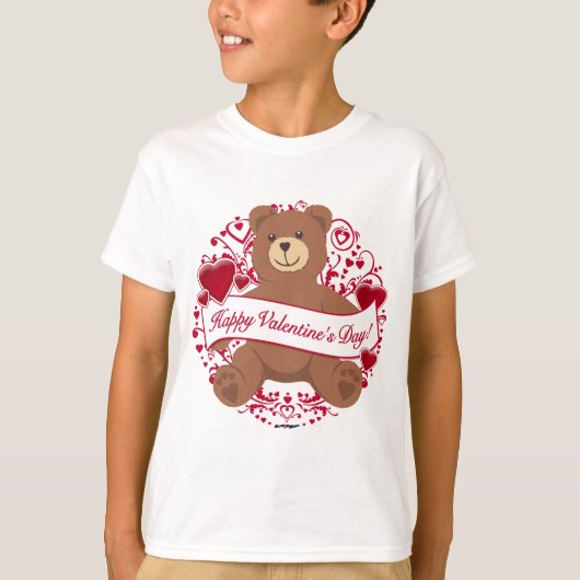 ハッピーバレンタインデー!テディベア Tシャツ (正面)