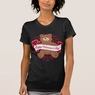 ハッピーバレンタインデー!テディベア Tシャツ