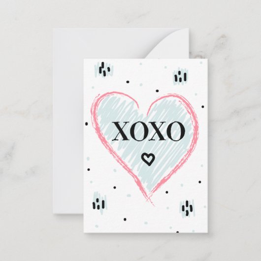 ハッピーバレンタインデー | ハグ＆キス ノートカード (正面)