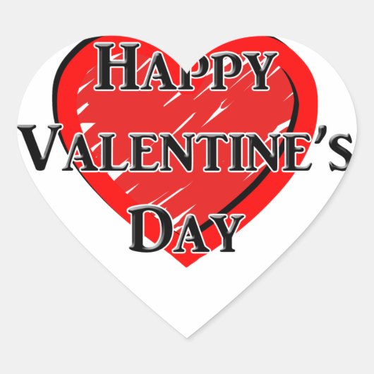 ハッピーバレンタインデー ハートシール (正面)