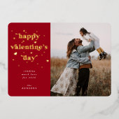 ハッピーバレンタインデー+ハートフォイルフォトカード 箔シーズンカード (正面)