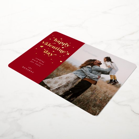 ハッピーバレンタインデー+ハートフォイルフォトカード 箔シーズンカード (回転した状態)