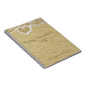 「ハッピーバレンタインデー」ハート書(砂の中) ノートブック (右側)