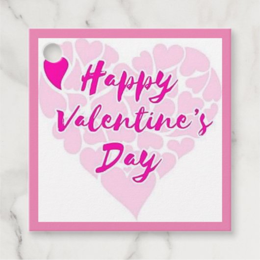 「ハッピーバレンタインデー」ハート フェイバータグ (正面)
