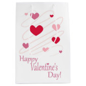 「ハッピーバレンタインデー」ハート ミディアムペーパーバッグ (正面)