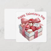 ハッピーバレンタインデー – バレンタインのカード サンキューカード (正面/裏面)