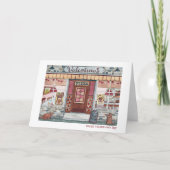 ハッピーバレンタインデー ピザショップ 水彩画 カード (正面)