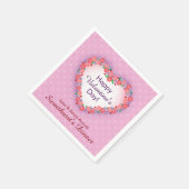 ハッピーバレンタインデー、ピンクの恋人の夕食 スタンダードカクテルナプキン (角)