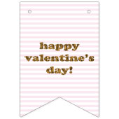 ハッピーバレンタインデー |ピンクストライププリント&タイガー バンティングフラッグ (第2の旗)