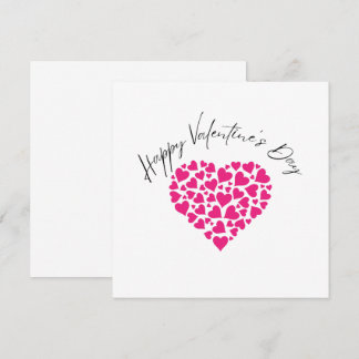 ハッピーバレンタインデー ピンクハーツ カード