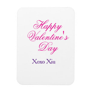 ハッピーバレンタインデー ピンク パープル xoxo 愛 名前 c マグネット