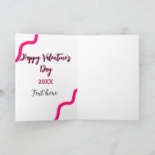 ハッピーバレンタインデー ピンク ブラック スパイラル ボールド レッテ カード (内部)